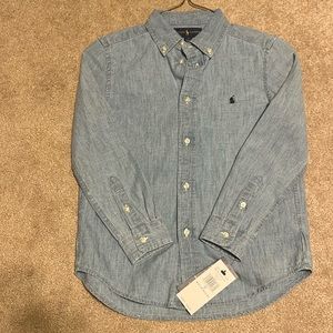 Boys 7 denim Polo Button Down